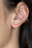 Sleekly Shimmering - Gold Post Earrings - Paparazzi Accessories Post Earrings FS-Bedazzle Me Pretty Mobile Fashion Boutique