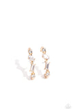 Sliding Shimmer - Gold Post Earrings - Paparazzi Accessories Post Earrings Bedazzle Me Pretty Mobile Fashion Boutique