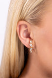 Sliding Shimmer - Gold Post Earrings - Paparazzi Accessories Post Earrings Bedazzle Me Pretty Mobile Fashion Boutique