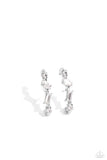 Sliding Shimmer - White Post Earrings - Paparazzi Accessories Post Earrings Bedazzle Me Pretty Mobile Fashion Boutique