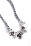 Sliding Splendor - Silver Necklace - Paparazzi Accessories Necklace Bedazzle Me Pretty Mobile Fashion Boutique