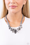 Sliding Splendor - Silver Necklace - Paparazzi Accessories Necklace Bedazzle Me Pretty Mobile Fashion Boutique