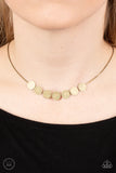 Slimmer Glimmer - Brass Necklace - Paparazzi Accessories Necklace Bedazzle Me Pretty Mobile Fashion Boutique