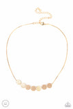 Slimmer Glimmer - Gold Necklace - Paparazzi Accessories Necklace Bedazzle Me Pretty Mobile Fashion Boutique