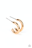 Small-Scale Shimmer - Gold Earrings - Paparazzi Accessories Earrings FS-Bedazzle Me Pretty Mobile Fashion Boutique