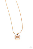 Smiley Season - Gold Necklace - Paparazzi Accessories Necklace Bedazzle Me Pretty Mobile Fashion Boutique