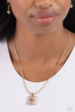 Smiley Season - Gold Necklace - Paparazzi Accessories Necklace Bedazzle Me Pretty Mobile Fashion Boutique