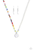 Smiling Showdown - White Necklace - Paparazzi Accessories Necklace Bedazzle Me Pretty Mobile Fashion Boutique