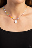 Smiling Showdown - White Necklace - Paparazzi Accessories Necklace Bedazzle Me Pretty Mobile Fashion Boutique