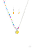 Smiling Showdown - Yellow Necklace - Paparazzi Accessories Necklace Bedazzle Me Pretty Mobile Fashion Boutique