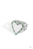 Smitten Shimmer - Green Ring - Paparazzi Accessories Ring Bedazzle Me Pretty Mobile Fashion Boutique