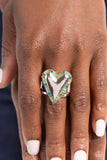 Smitten Shimmer - Green Ring - Paparazzi Accessories Ring Bedazzle Me Pretty Mobile Fashion Boutique
