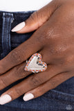 Smitten Shimmer - Orange Ring - Paparazzi Accessories Ring Bedazzle Me Pretty Mobile Fashion Boutique
