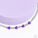 Smitten Sweethearts - Purple Bracelet - Paparazzi Accessories Bracelet Bedazzle Me Pretty Mobile Fashion Boutique