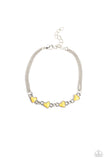 Smitten Sweethearts - Yellow Bracelet - Paparazzi Accessories Bracelet Bedazzle Me Pretty Mobile Fashion Boutique