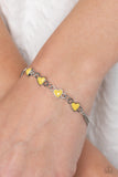 Smitten Sweethearts - Yellow Bracelet - Paparazzi Accessories Bracelet Bedazzle Me Pretty Mobile Fashion Boutique
