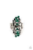 Smoky Smolder - Green Ring - Paparazzi Accessories Ring Bedazzle Me Pretty Mobile Fashion Boutique