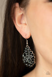 Smolder Effect - Black Earrings - Paparazzi Accessories Earrings Bedazzle Me Pretty Mobile Fashion Boutique