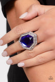 Smoldering Sass - Blue Ring - Paparazzi Accessories Ring Bedazzle Me Pretty Mobile Fashion Boutique