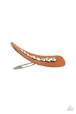 Snap Out Of It! - Brown Hair Clip - Paparazzi Accessories Hair Clip Bedazzle Me Pretty Mobile Fashion Boutique