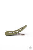 Snap Out Of It! - Green Hair Clip - Paparazzi Accessories Hair Clip Bedazzle Me Pretty Mobile Fashion Boutique