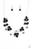 Snow Angels - Black Necklace - Paparazzi Accessories Necklace Bedazzle Me Pretty Mobile Fashion Boutique