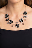 Snow Angels - Black Necklace - Paparazzi Accessories Necklace Bedazzle Me Pretty Mobile Fashion Boutique