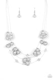 Snow Angels - White Necklace - Paparazzi Accessories Necklace Bedazzle Me Pretty Mobile Fashion Boutique