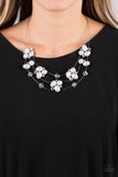 Snow Angels - White Necklace - Paparazzi Accessories Necklace Bedazzle Me Pretty Mobile Fashion Boutique