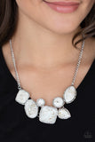 So Jelly - White Necklace - Paparazzi Accessories Necklace Bedazzle Me Pretty Mobile Fashion Boutique