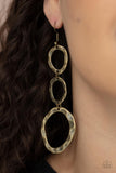 So OVAL It! - Brass Earrings - Paparazzi Accessories Earrings Bedazzle Me Pretty Mobile Fashion Boutique