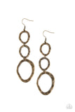 So OVAL It! - Brass Earrings - Paparazzi Accessories Earrings Bedazzle Me Pretty Mobile Fashion Boutique