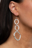 So OVAL It! - Silver Earrings - Paparazzi Accessories Earrings Bedazzle Me Pretty Mobile Fashion Boutique