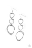 So OVAL It! - Silver Earrings - Paparazzi Accessories Earrings Bedazzle Me Pretty Mobile Fashion Boutique