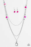 So SHORE Of Yourself - Pink Lanyard - Paparazzi Accessories Lanyard Bedazzle Me Pretty Mobile Fashion Boutique