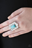 So Smithsonian (Stone Cold Couture) - Blue Ring - Paparazzi Accessories Ring Bedazzle Me Pretty Mobile Fashion Boutique