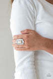 So Smithsonian - White Ring - Paparazzi Accessories Ring Bedazzle Me Pretty Mobile Fashion Boutique