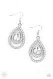 So The Story GLOWS - White Earrings - Paparazzi Accessories Earrings Bedazzle Me Pretty Mobile Fashion Boutique