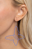 Soaring Silhouettes - Blue Earrings - Paparazzi Accessories Earrings Bedazzle Me Pretty Mobile Fashion Boutique