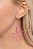 Soaring Silhouettes - Pink Earrings - Paparazzi Accessories Earrings Bedazzle Me Pretty Mobile Fashion Boutique