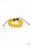 SoCal Summer - Yellow Mens Bracelet - Paparazzi Accessories Mens Bracelet Bedazzle Me Pretty Mobile Fashion Boutique