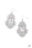 Sociable Sparkle - White Earrings - Paparazzi Accessories Earrings Bedazzle Me Pretty Mobile Fashion Boutique