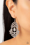 Sociable Sparkle - White Earrings - Paparazzi Accessories Earrings Bedazzle Me Pretty Mobile Fashion Boutique