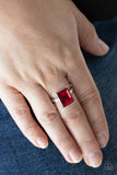 Social Glow - Red Ring - Paparazzi Accessories Ring Bedazzle Me Pretty Mobile Fashion Boutique