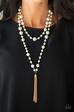 Social Hour - Gold Necklace - Paparazzi Accessories Necklace Bedazzle Me Pretty Mobile Fashion Boutique