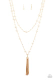 Social Hour - Gold Necklace - Paparazzi Accessories Necklace Bedazzle Me Pretty Mobile Fashion Boutique