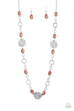 Social Soiree - Brown Necklace - Paparazzi Accessories Necklace Bedazzle Me Pretty Mobile Fashion Boutique