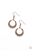 Socialite Luster - Copper Earrings - Paparazzi Accessories Earrings Bedazzle Me Pretty Mobile Fashion Boutique