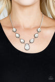 Socialite Social - White Necklace - Paparazzi Accessories Necklace FS-Bedazzle Me Pretty Mobile Fashion Boutique