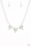 Society Socialite - White Necklace - Paparazzi Accessories Necklace Bedazzle Me Pretty Mobile Fashion Boutique